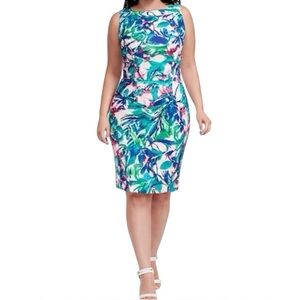 $89 NWT Preston & York Floral Shift Sleeveless Dress Women 16 XL